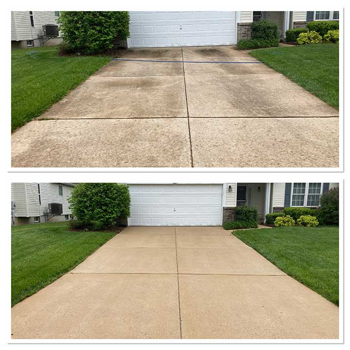 Driveway concrete cleaning snowbird lane ofallon mo