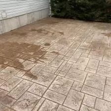 Stamped Patio, Cleaning and Sealing on Little Oaks Drive, O'Fallon, Mo, 63368